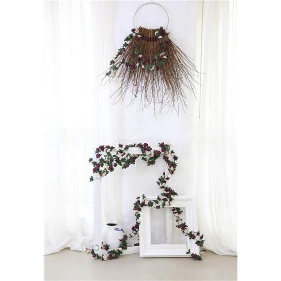 8pcs 65.6Ft Flower Garland, Fake Rose Vine Artificial Flowers Hanging Rose Ivy - Picture 6 of 7